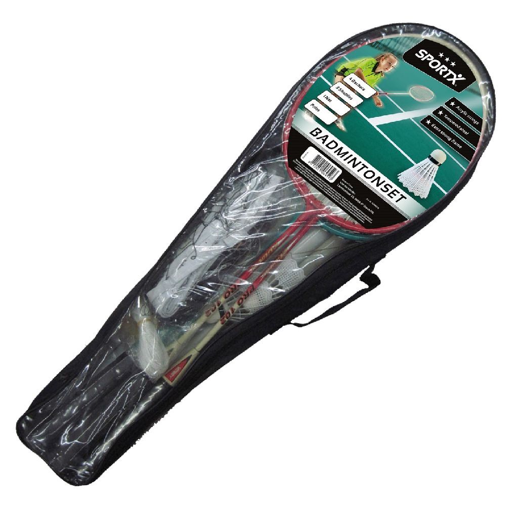 SportX badmintonset 18-delig