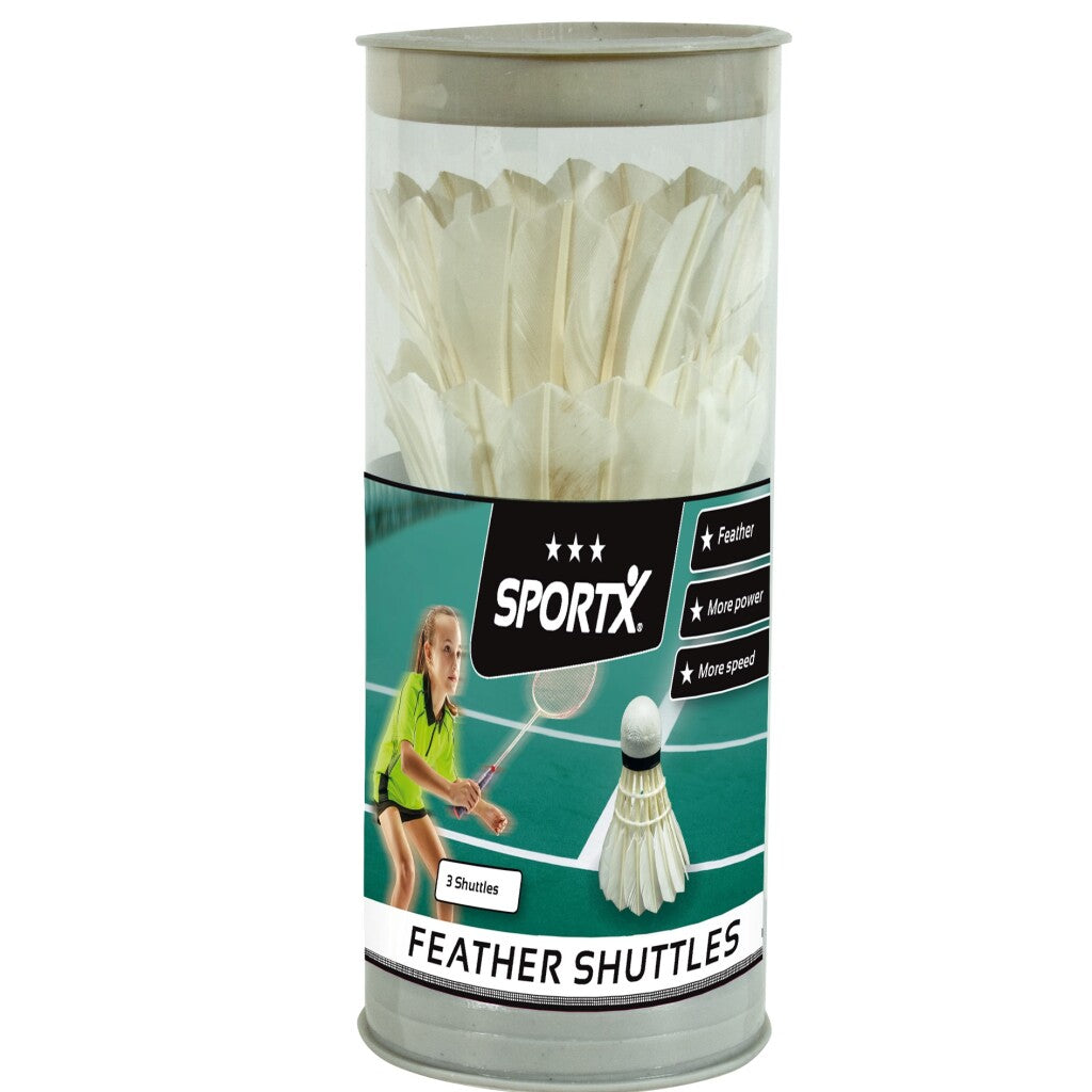 SportX shuttle veren wit in koker, 3st.