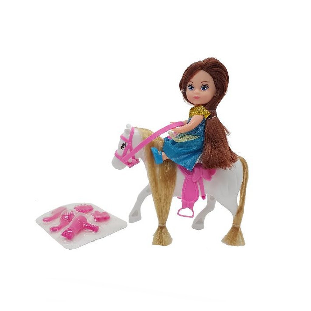 Basic Calleigh mini paard met pop + accessoires