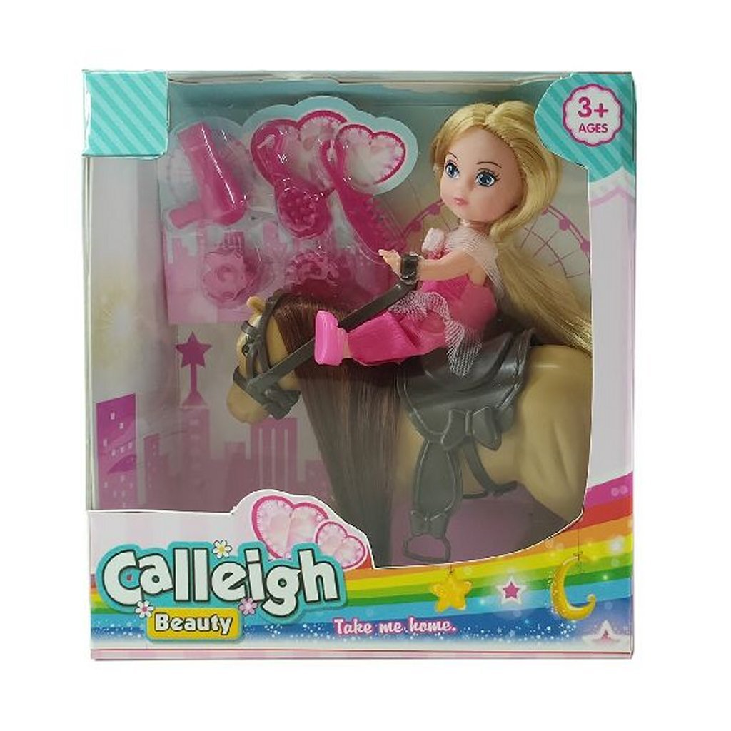 Basic Calleigh mini paard met pop + accessoires