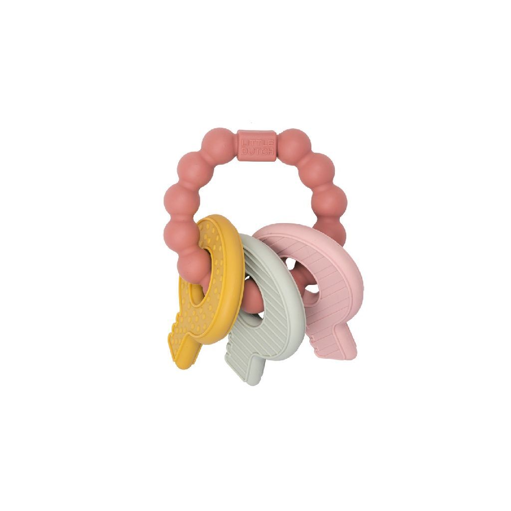 Rubo Toys Little dutch bijtring silicone sleutelbos roze