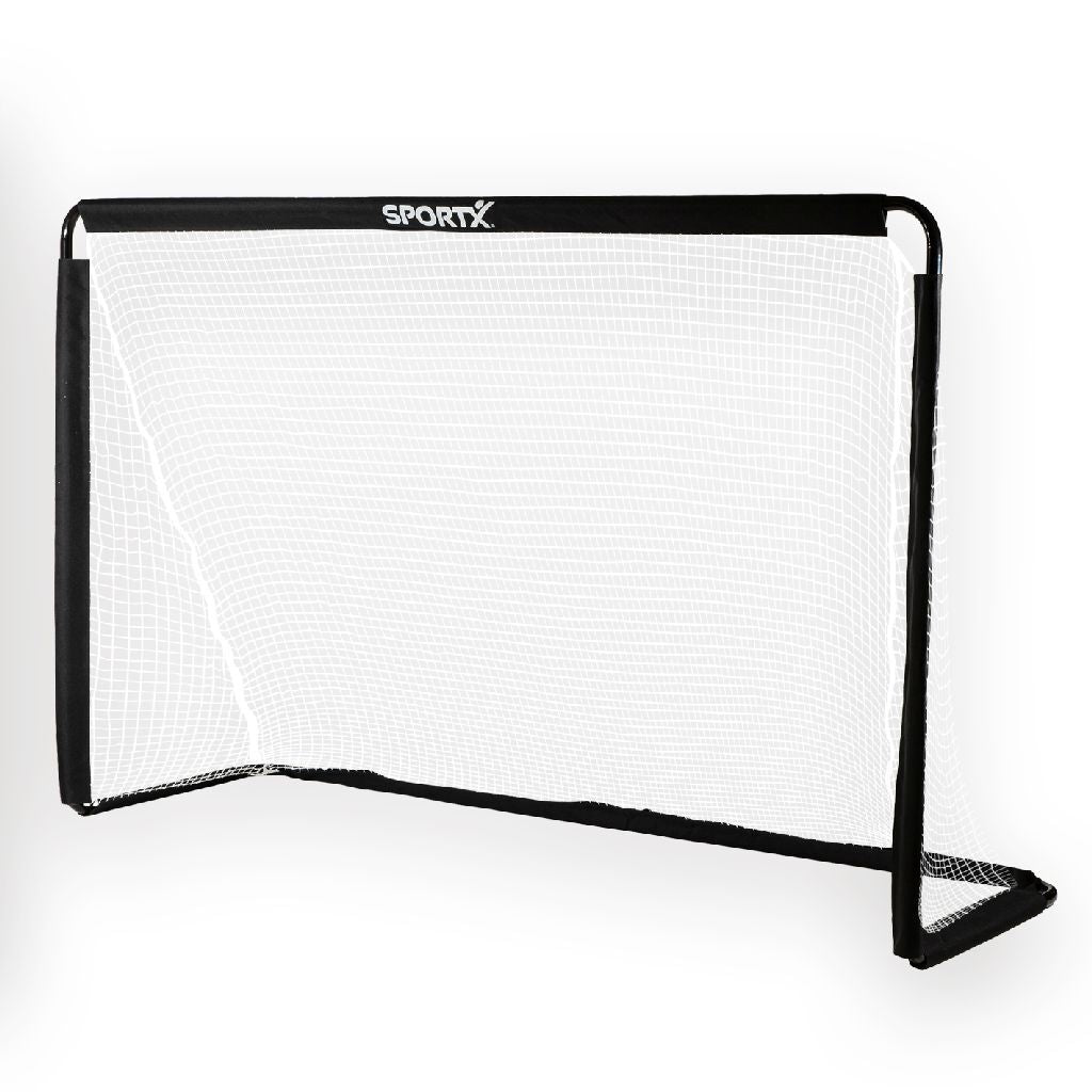 SportX metalen voetbaldoel 182x60x122 cm zwart