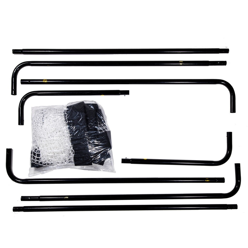 SportX metalen voetbaldoel 182x60x122 cm zwart