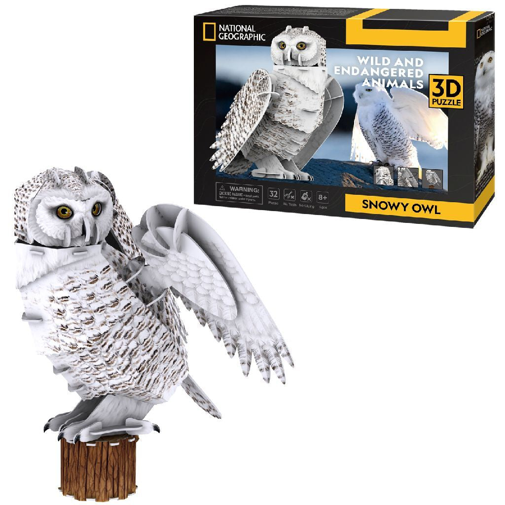 Cubic Fun national geographic 3d puzzel sneeuwuil 32 stukjes