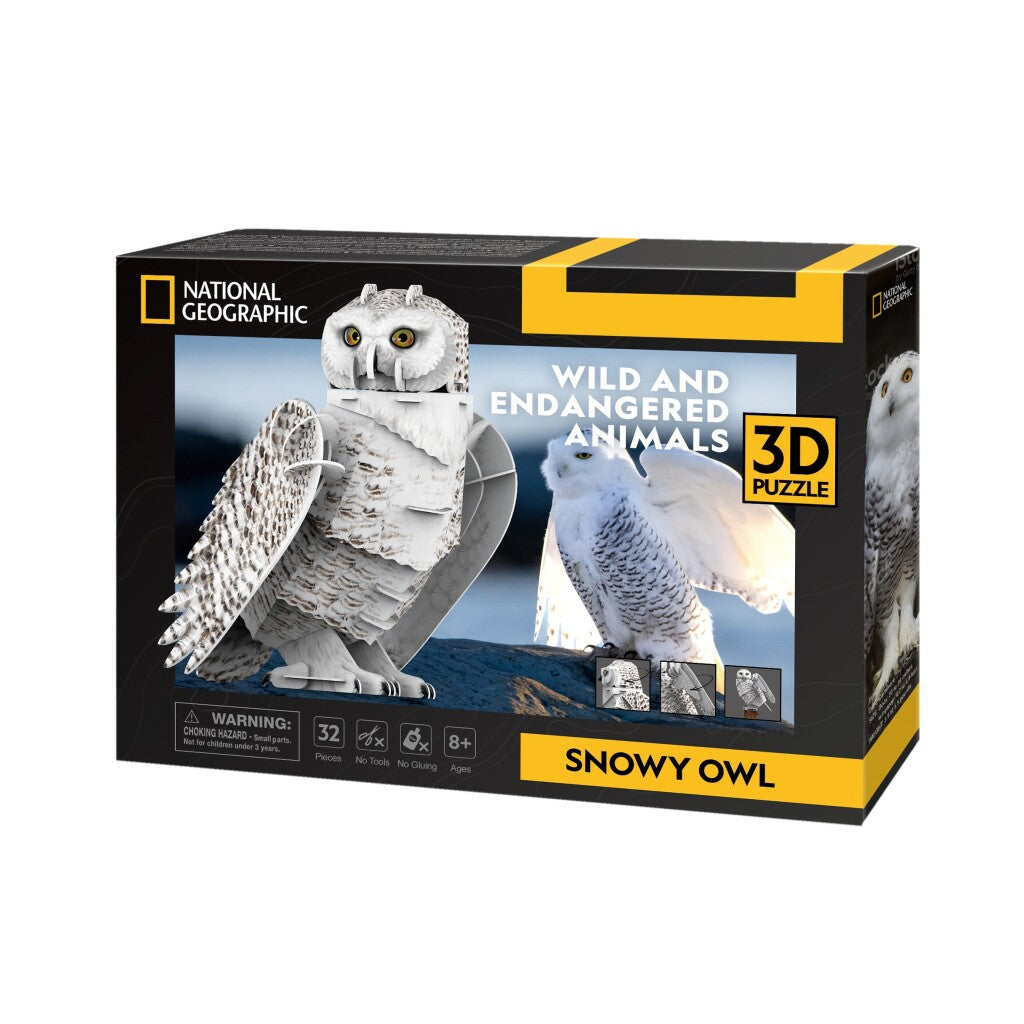 Cubic Fun national geographic 3d puzzel sneeuwuil 32 stukjes