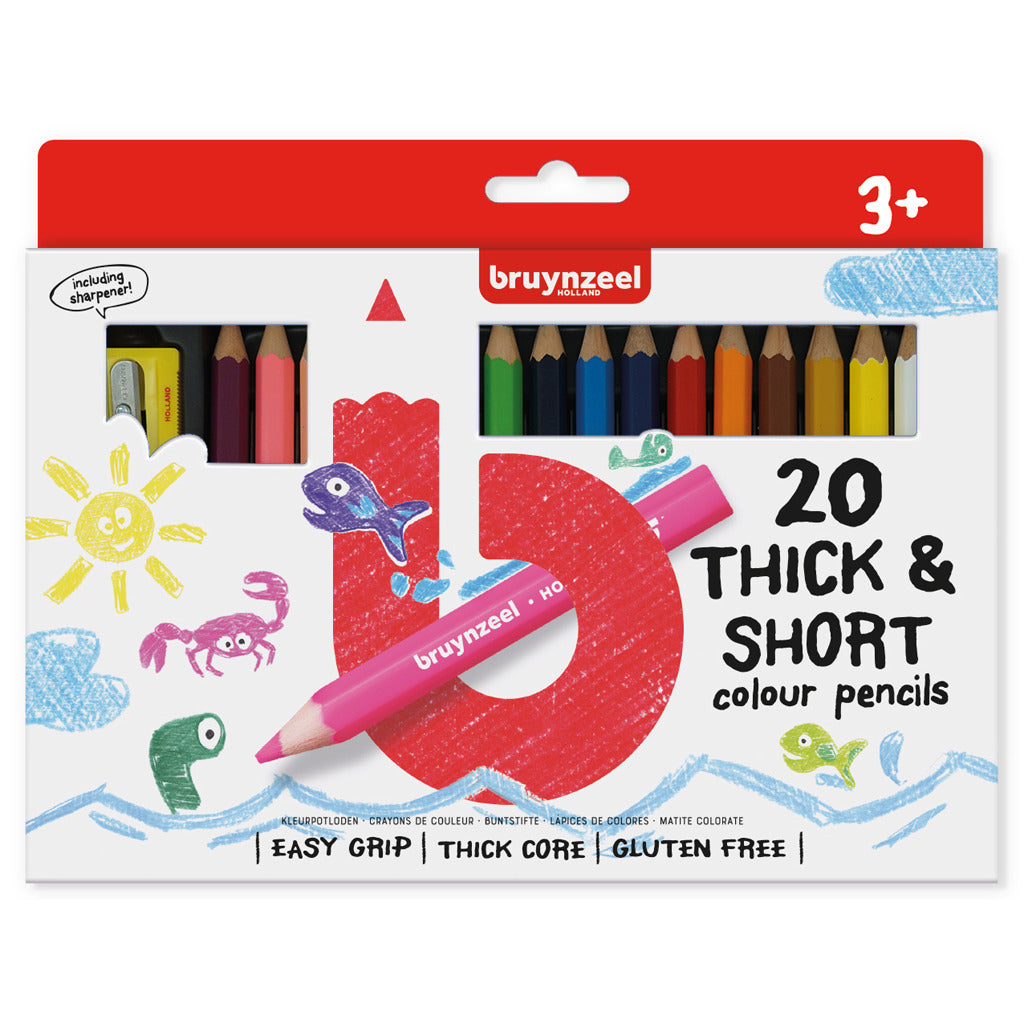 Bruynzeel kids korte dikke kleurpotloden, 20st.