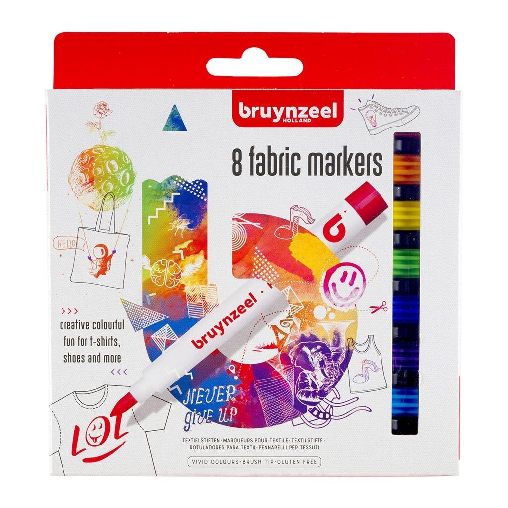 BRUYNZEEL textielstiften, 8st.