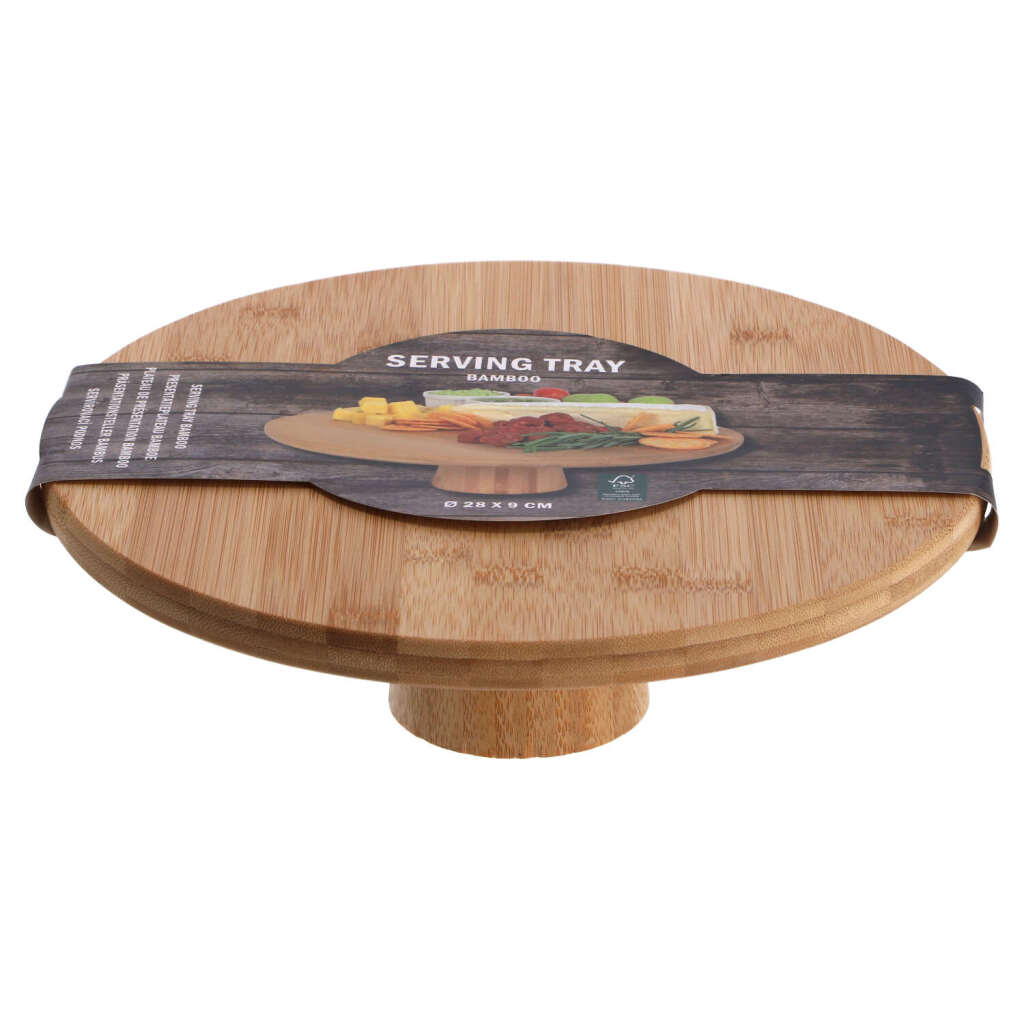 Overige Merken Bamboe serveerplank op voet 28x9 cm
