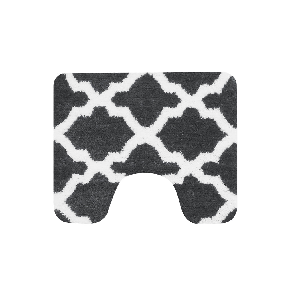 Dutch House toulon toiletmat 60x50 cm antraciet wit