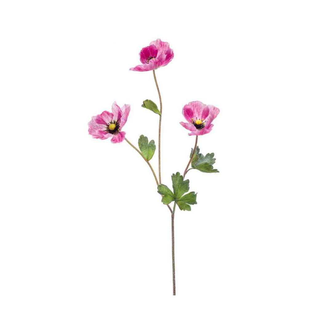 Basic Kunstbloem klaproos 70 cm fuchsia
