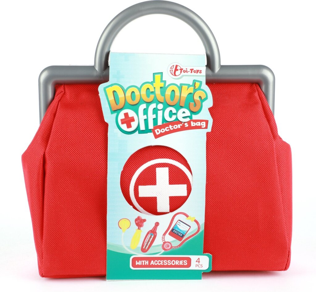 Toi-Toys doktersset in tas met spuit en thermometer
