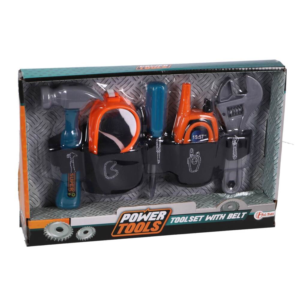 Toi-Toys Power tools gereedschapset in riem 6-delig
