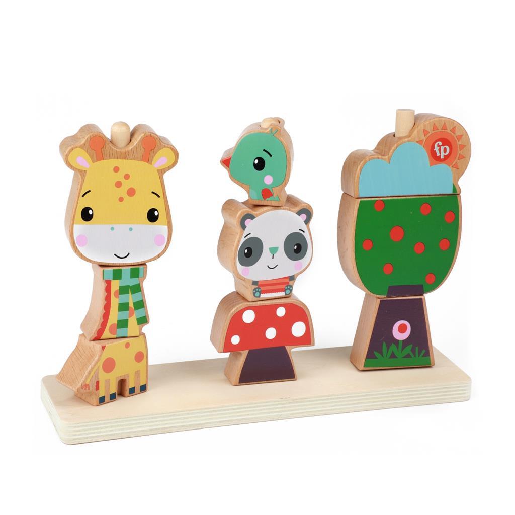 Fisher Price 3d houten stapelpuzzel 9 stukjes