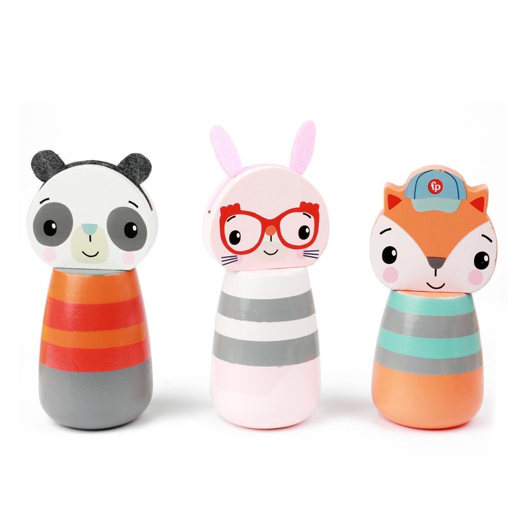 Fisher Price houten kegelspel dieren