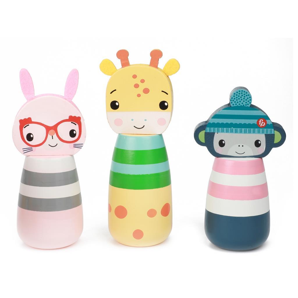 Fisher Price houten kegelspel dieren