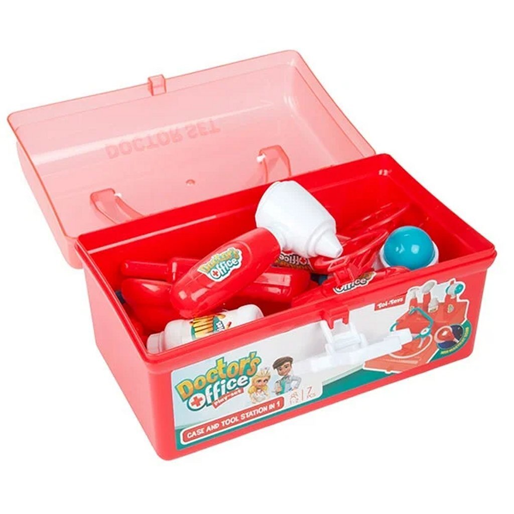 Toi-Toys Dokterskoffer rood met accessoires, 7dlg.
