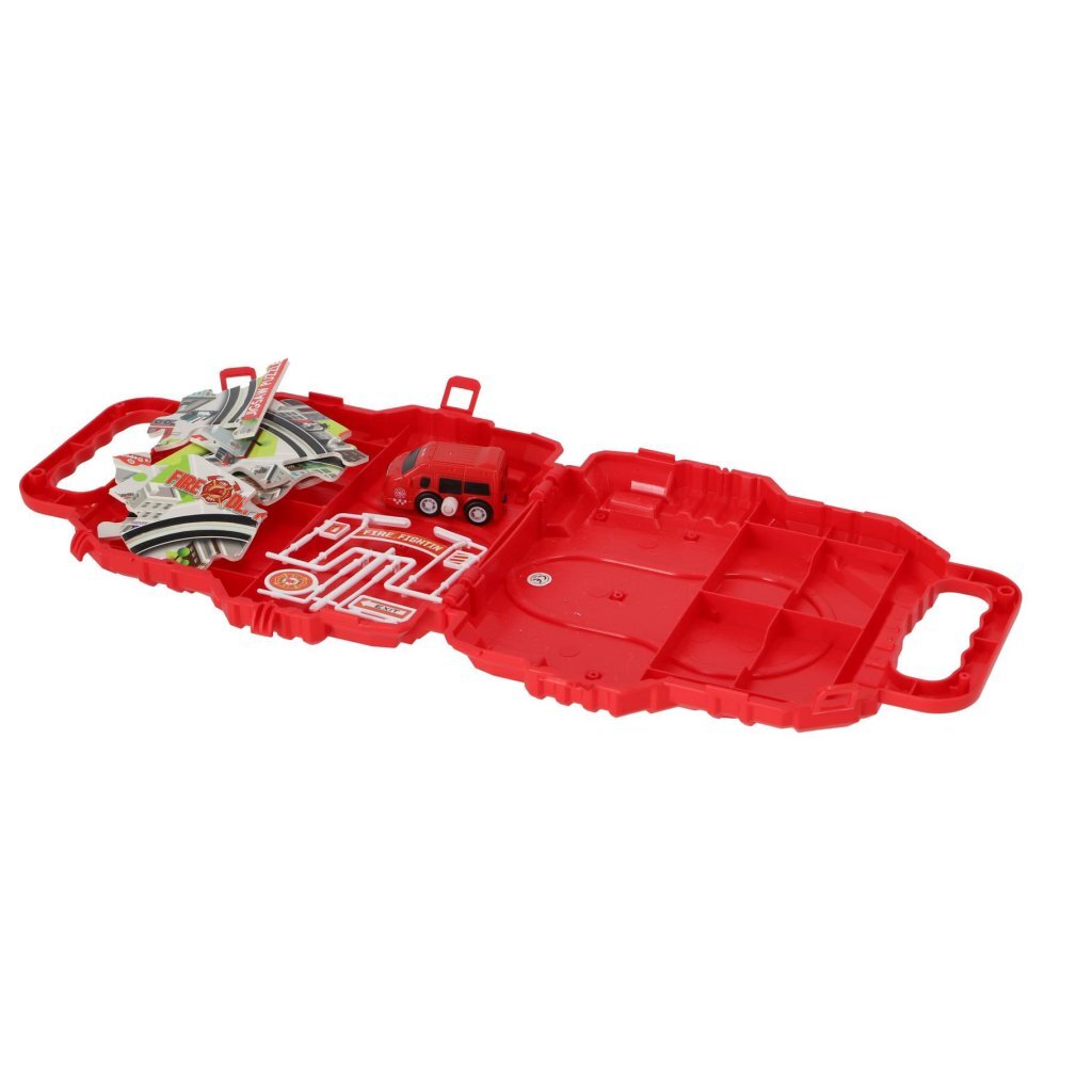 Toi-Toys raceset in koffer verschillende kleuren