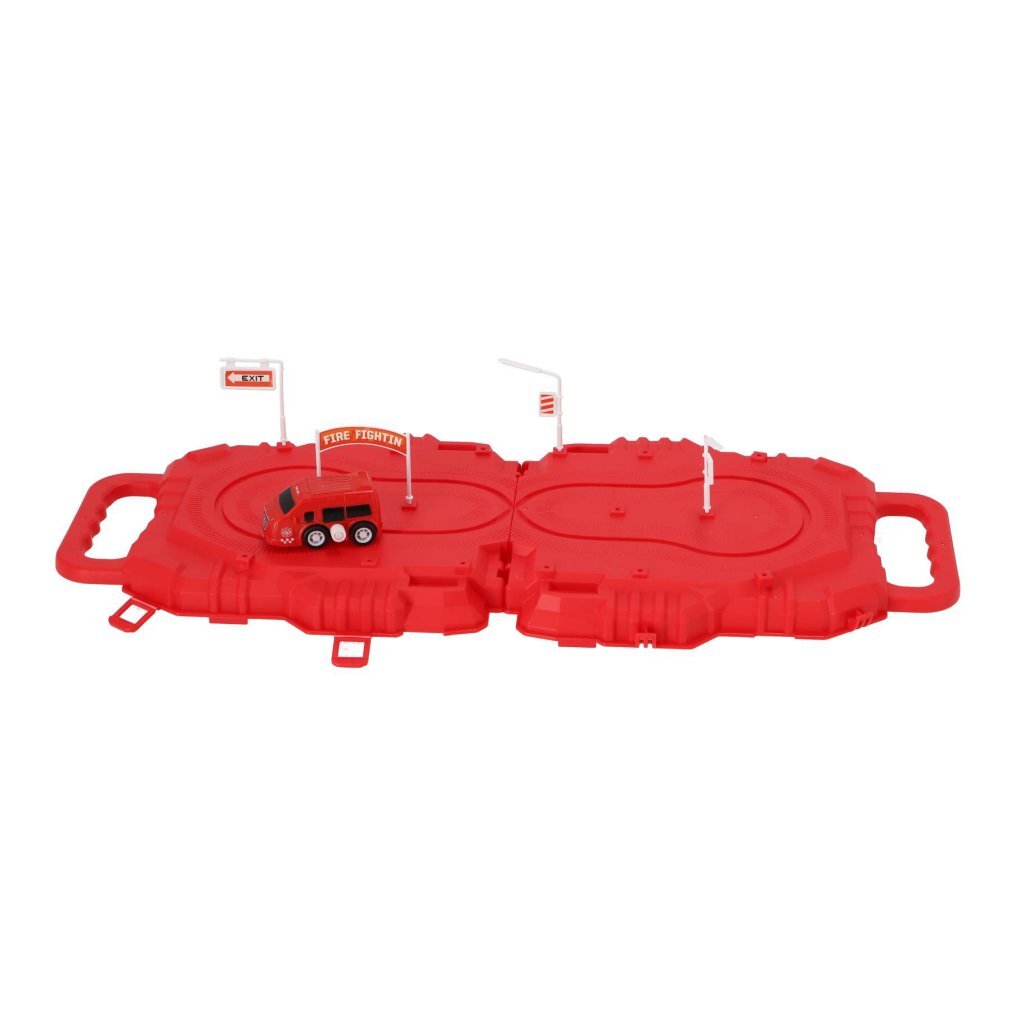 Toi-Toys raceset in koffer verschillende kleuren