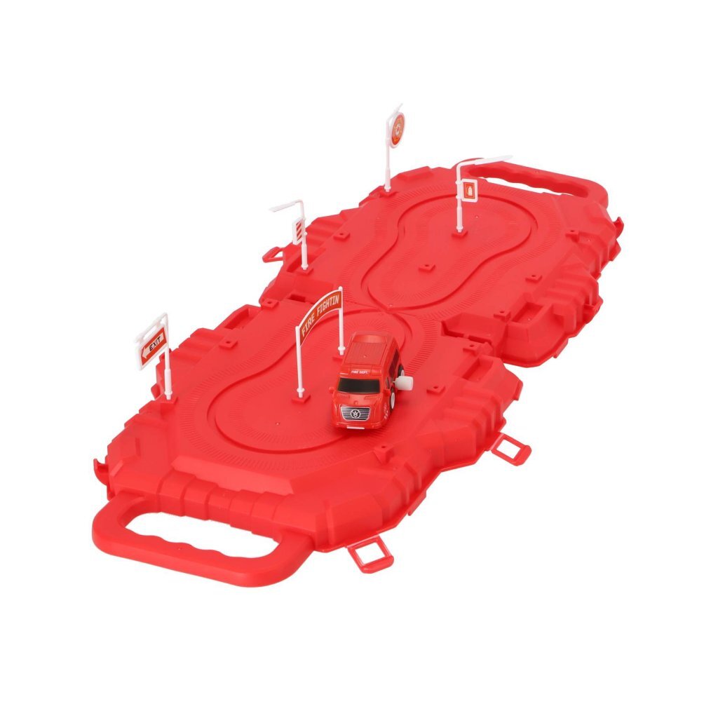 Toi-Toys raceset in koffer verschillende kleuren