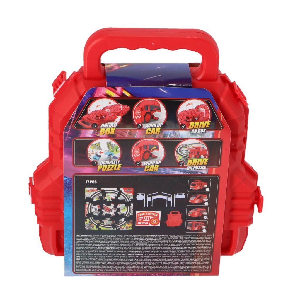 Toi-Toys raceset in koffer verschillende kleuren