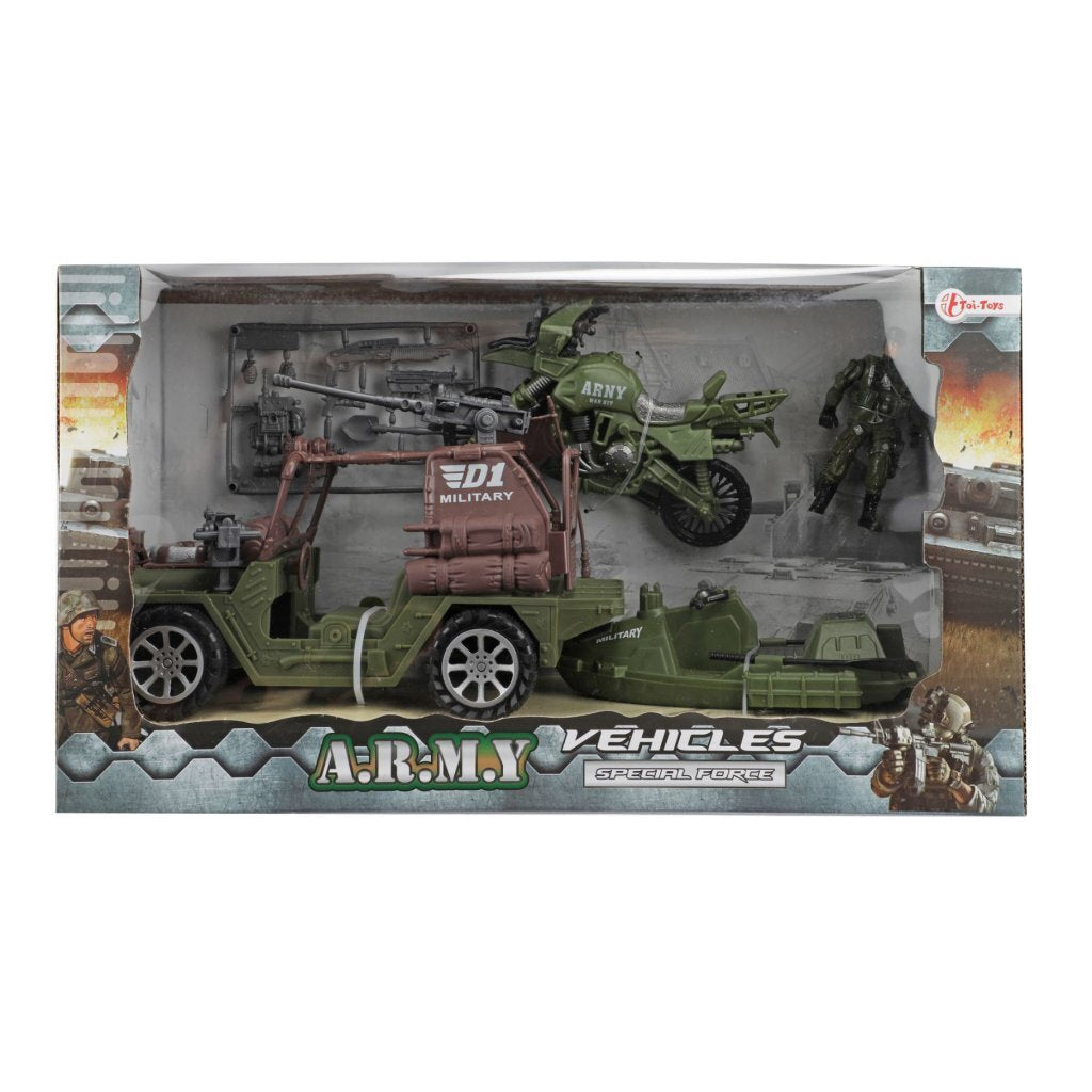 Toi-Toys Toi toys alfafox militair voertuig met accessoires