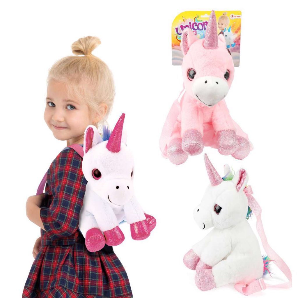 Toi-Toys eenhoorn knuffel rugzak 30 cm