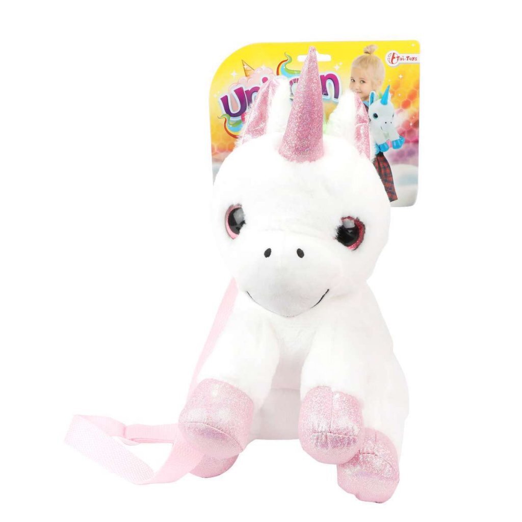 Toi-Toys eenhoorn knuffel rugzak 30 cm