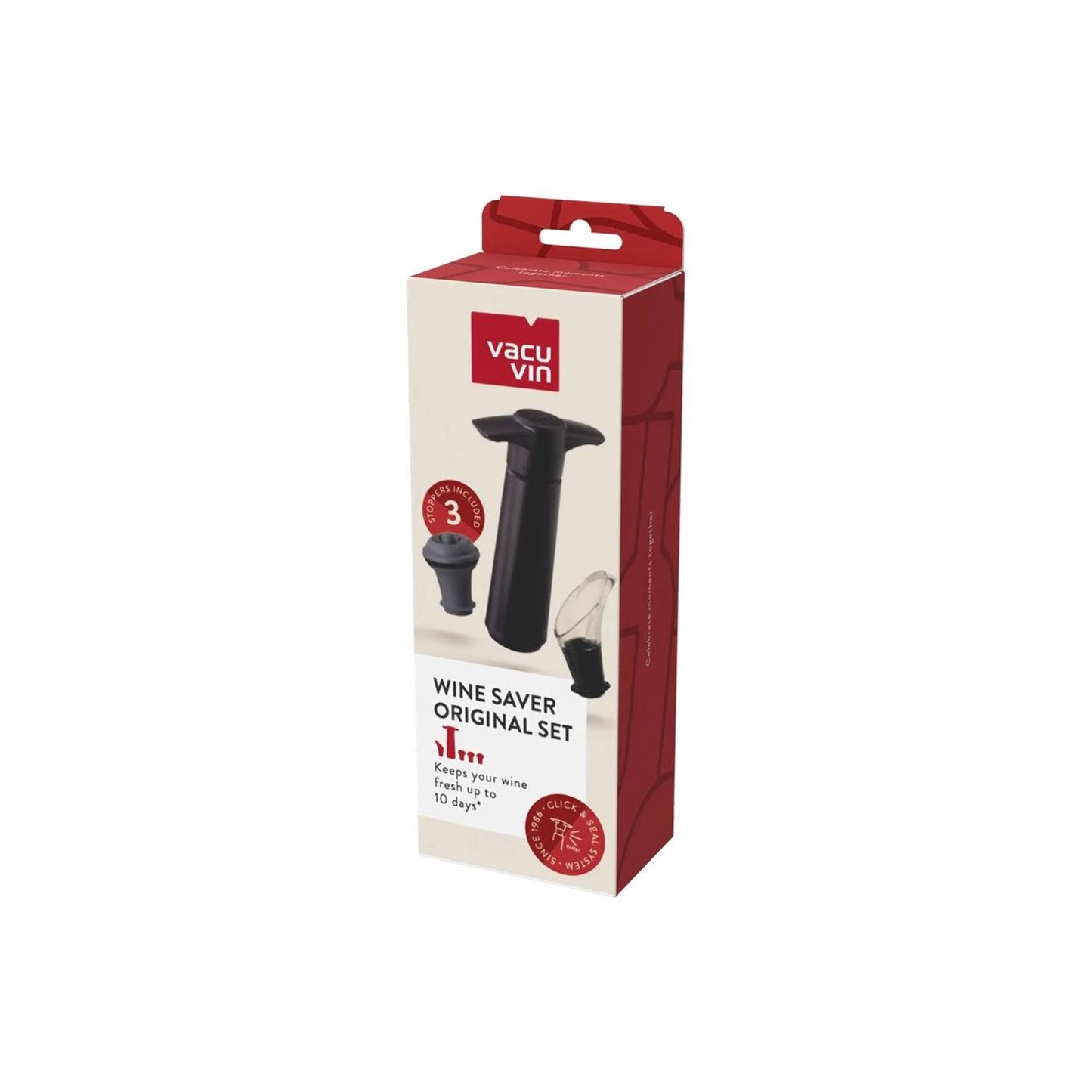 Vacu Vin wine saver 5-delige set zwart