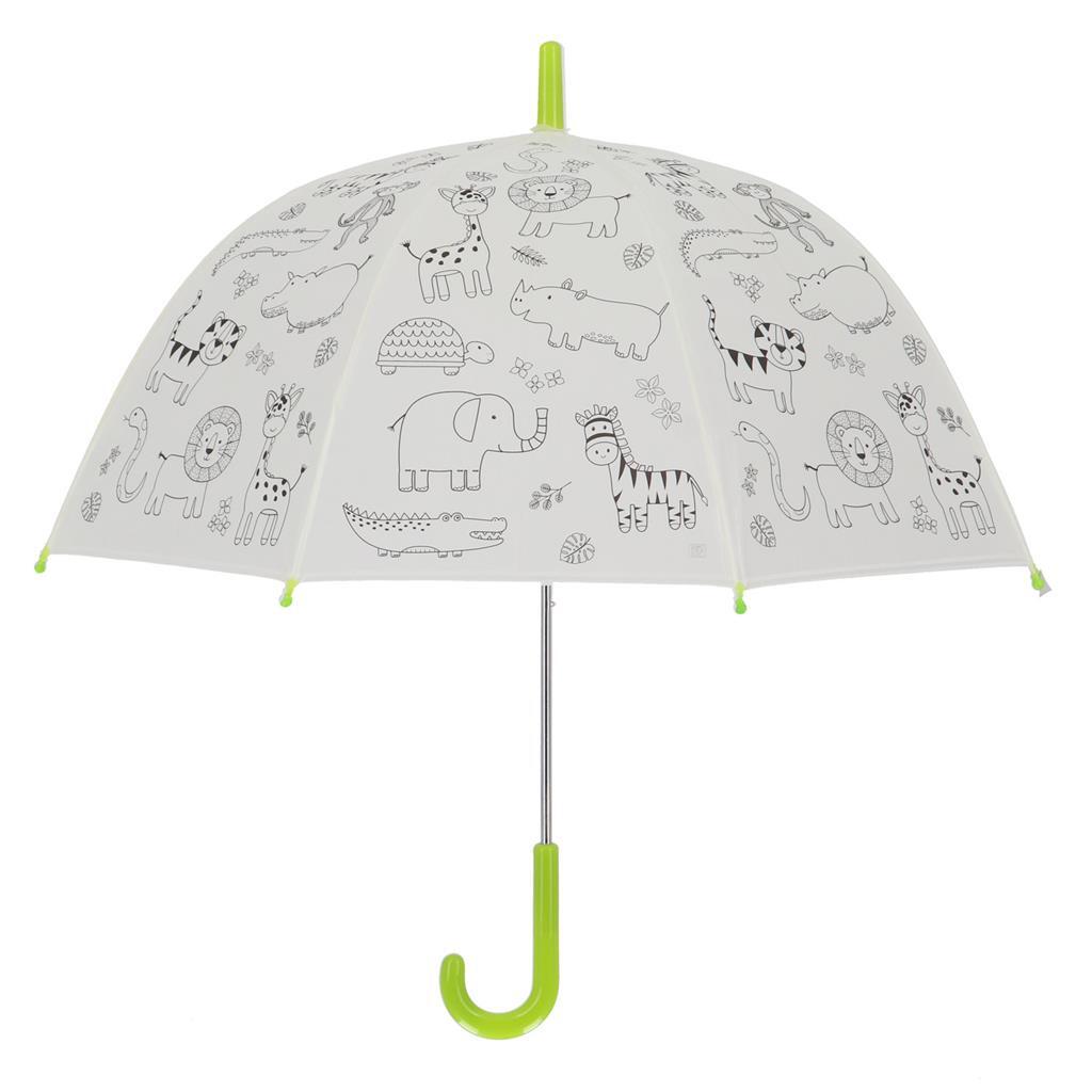 Esschert Design Inkleurparaplu jungledieren + 9 stiften