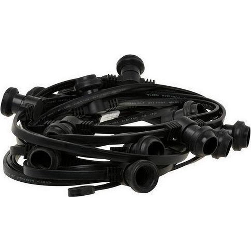 Basic Simply design p10 waterdichte prikkabel met 15 fittingen 10m zwart