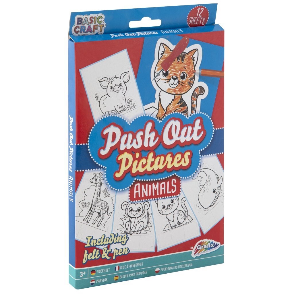 Bongers Speelgoed Basic craft pushout prikkaart dieren