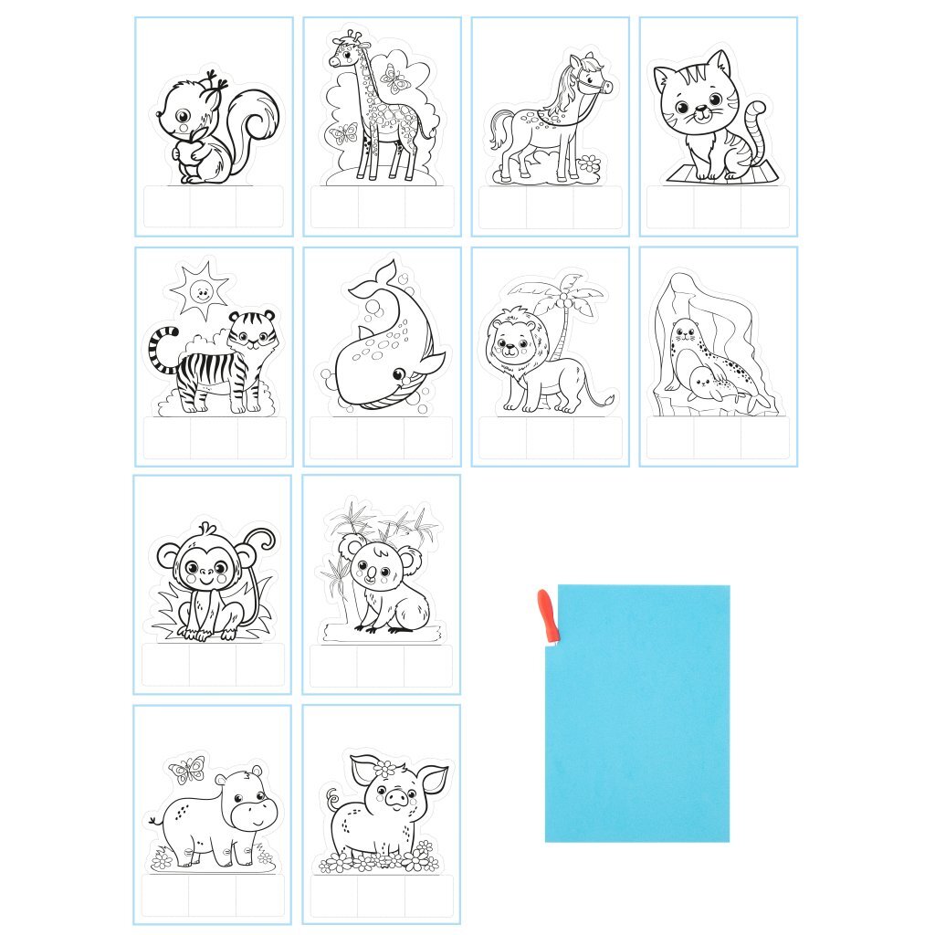 Bongers Speelgoed Basic craft pushout prikkaart dieren