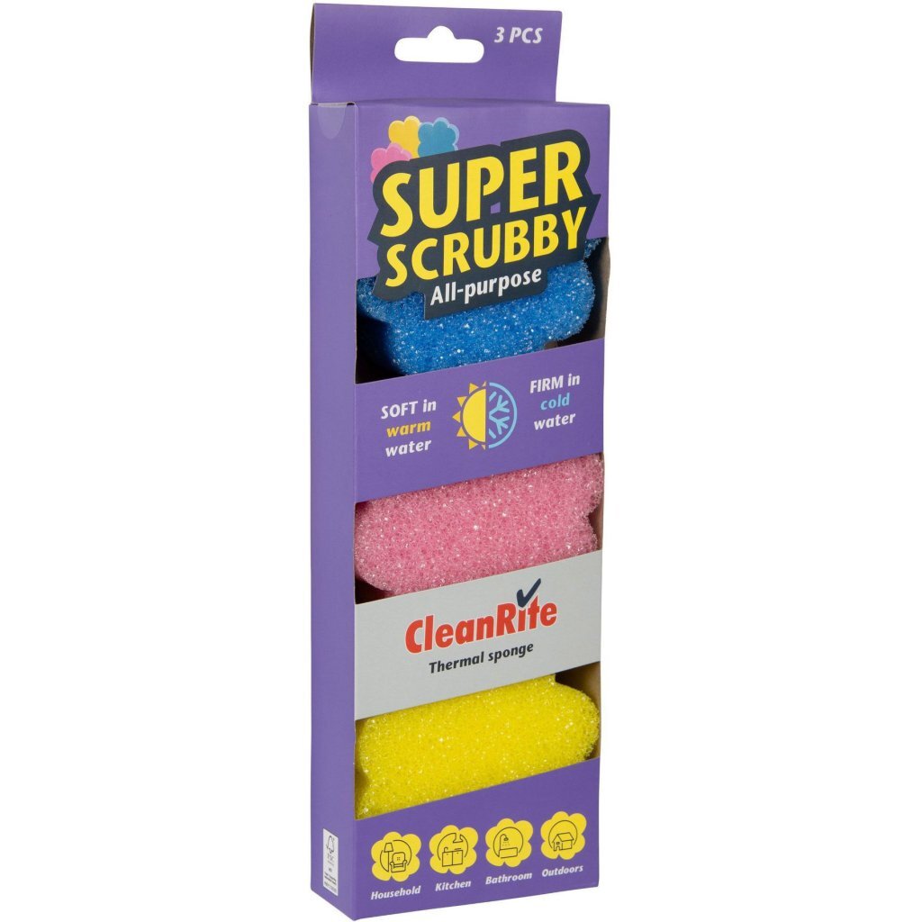 CleanRite Super scrubby spons 3-delig all purpose