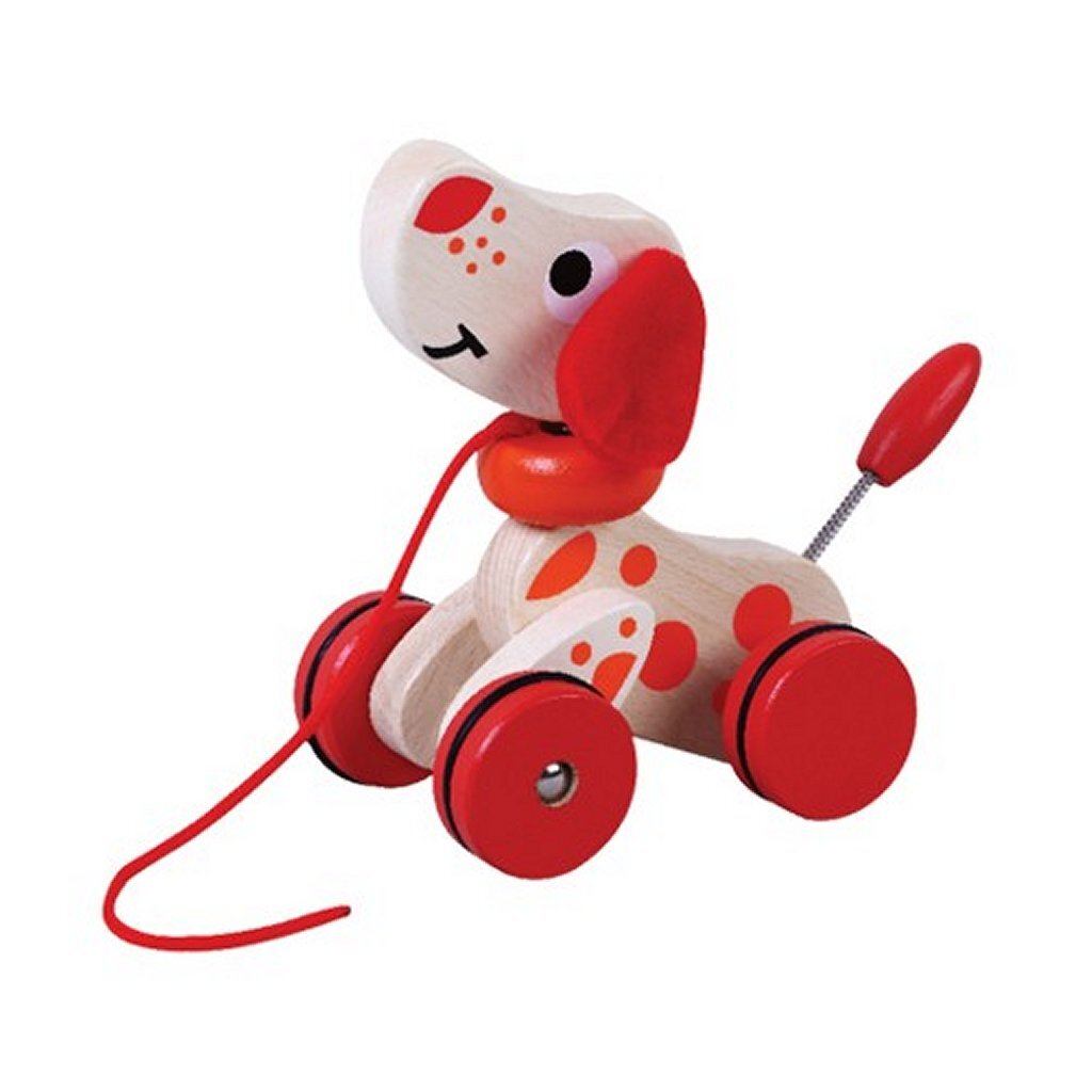 Simply For Kids houten trekpuppy rood wit