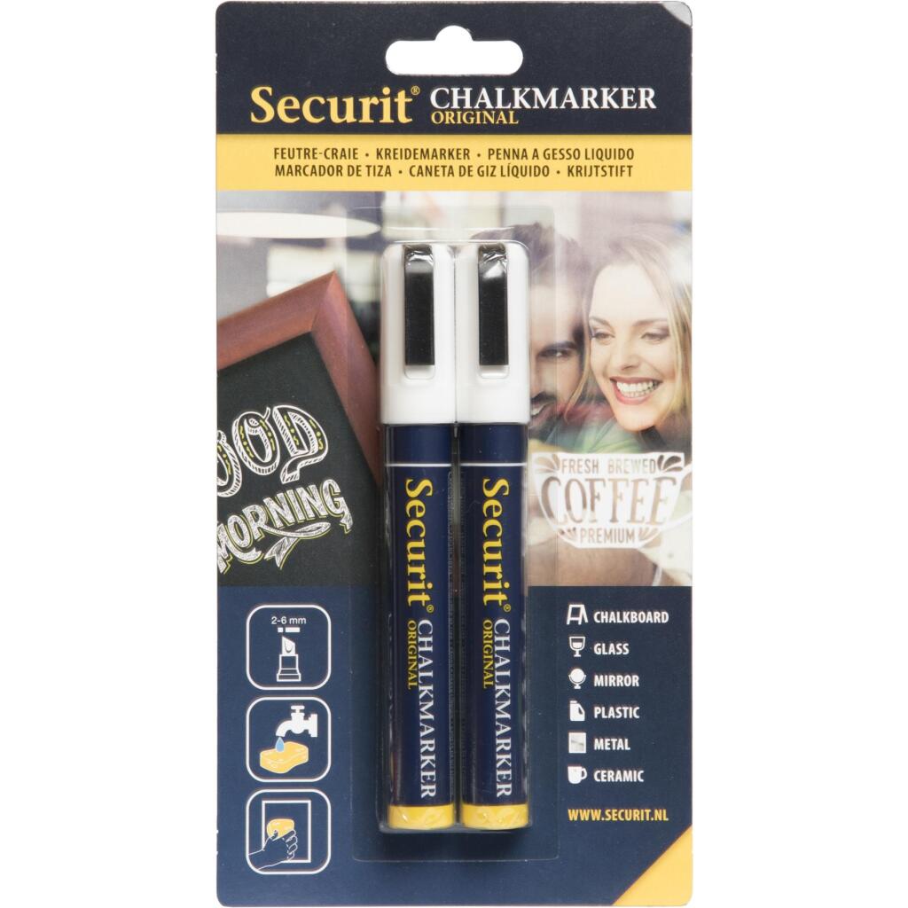 Quantore Securit krijtstiften 2-6 mm wit 2 stuks