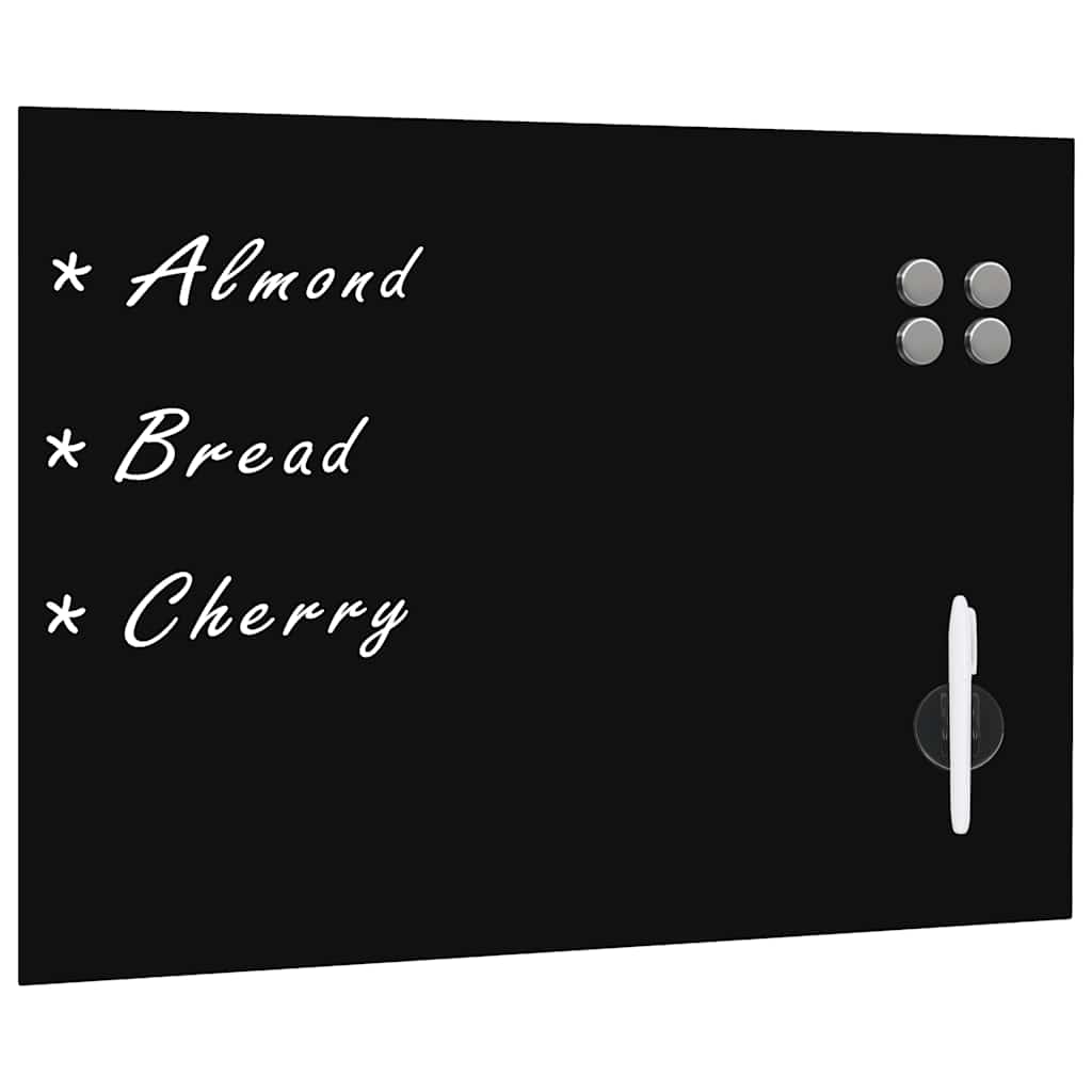VidaXL Schoolbord voor aan de wand magnetisch 80x60 cm glas
