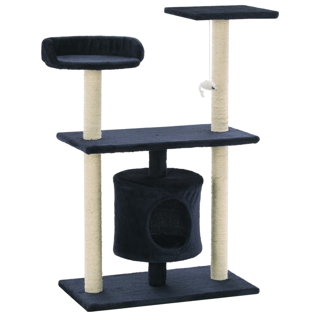 VidaXL Kattenkrabpaal met sisal krabpalen 95 cm donkerblauw