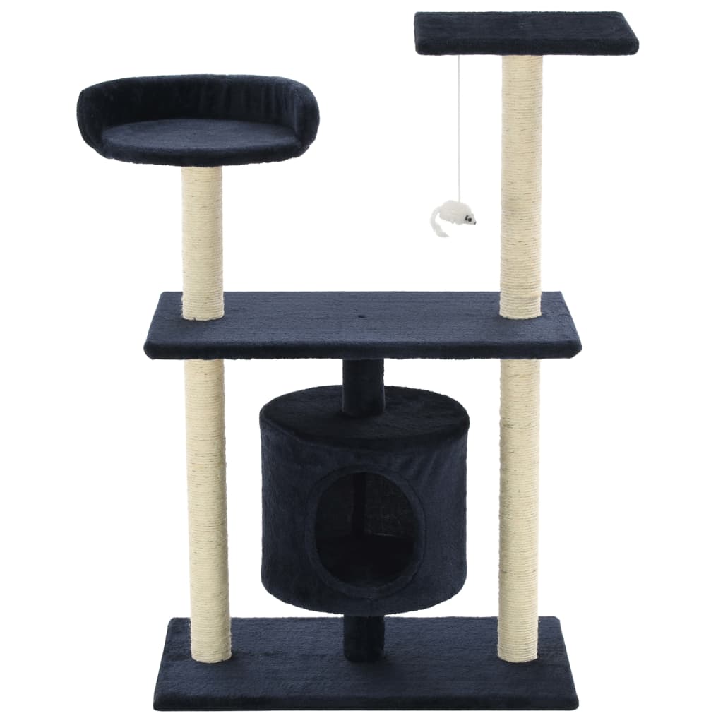 VidaXL Kattenkrabpaal met sisal krabpalen 95 cm donkerblauw