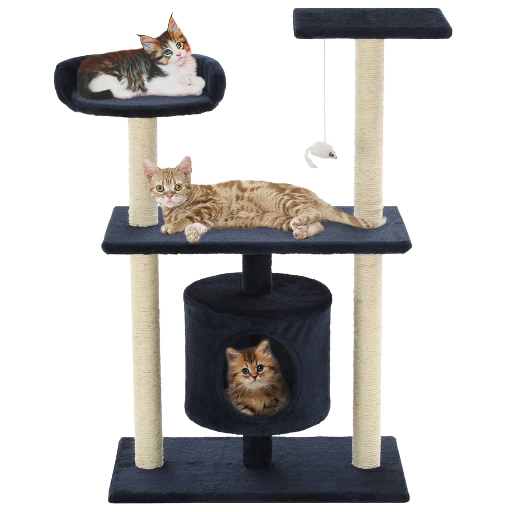 VidaXL Kattenkrabpaal met sisal krabpalen 95 cm donkerblauw
