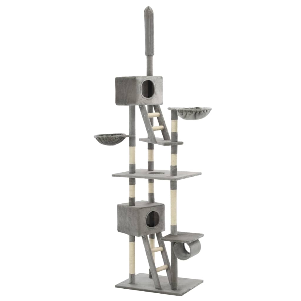 VidaXL Kattenkrabpaal met sisal krabpalen 230-260 cm grijs