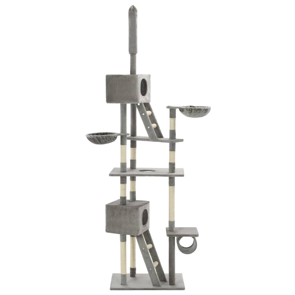 VidaXL Kattenkrabpaal met sisal krabpalen 230-260 cm grijs