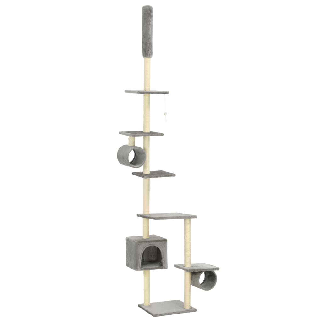 VidaXL Kattenkrabpaal met sisal krabpalen 260 cm grijs