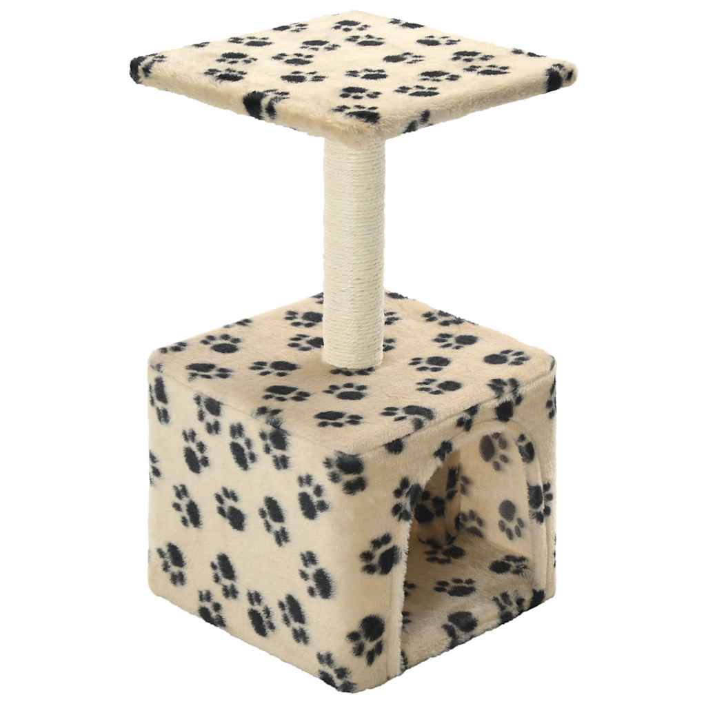 VidaXL Kattenkrabpaal met sisal krabpaal 55 cm pootafdrukken beige