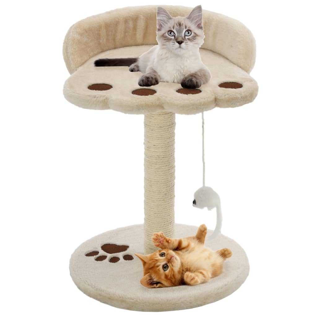 VidaXL Kattenkrabpaal met sisal krabpaal 40 cm beige en bruin