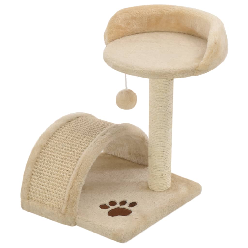 VidaXL Kattenkrabpaal met sisal krabpaal 40 cm beige en bruin
