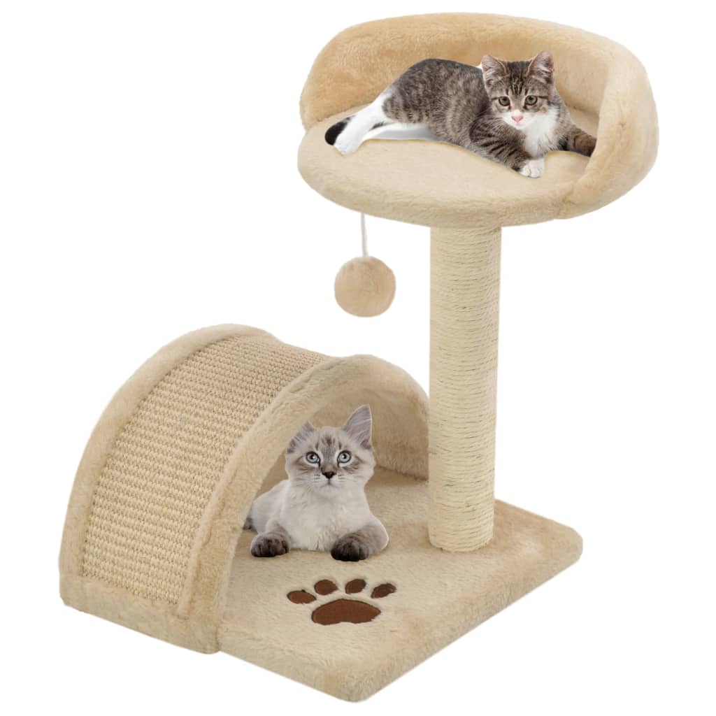 VidaXL Kattenkrabpaal met sisal krabpaal 40 cm beige en bruin
