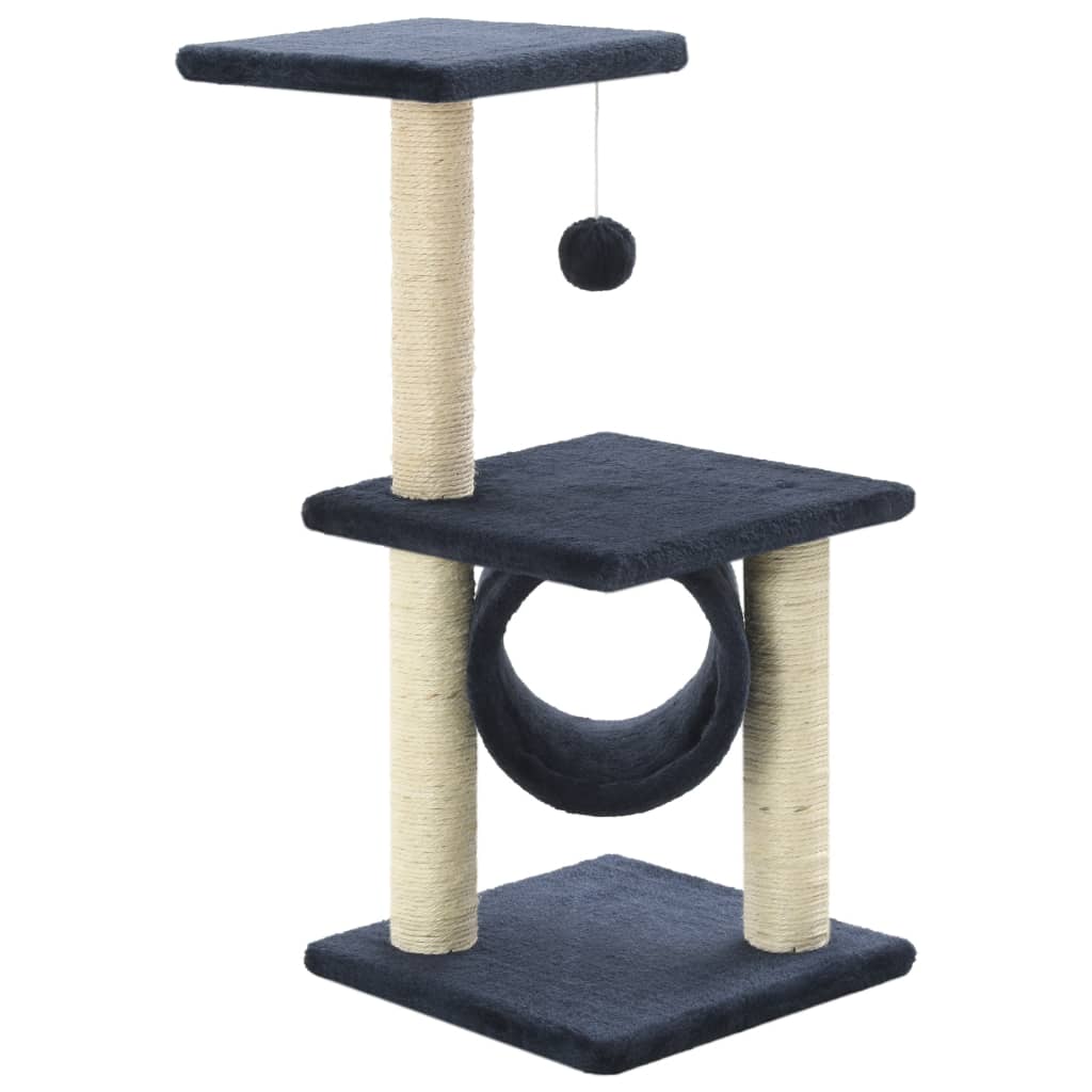 VidaXL Kattenkrabpaal met sisal krabpalen 65 cm donkerblauw