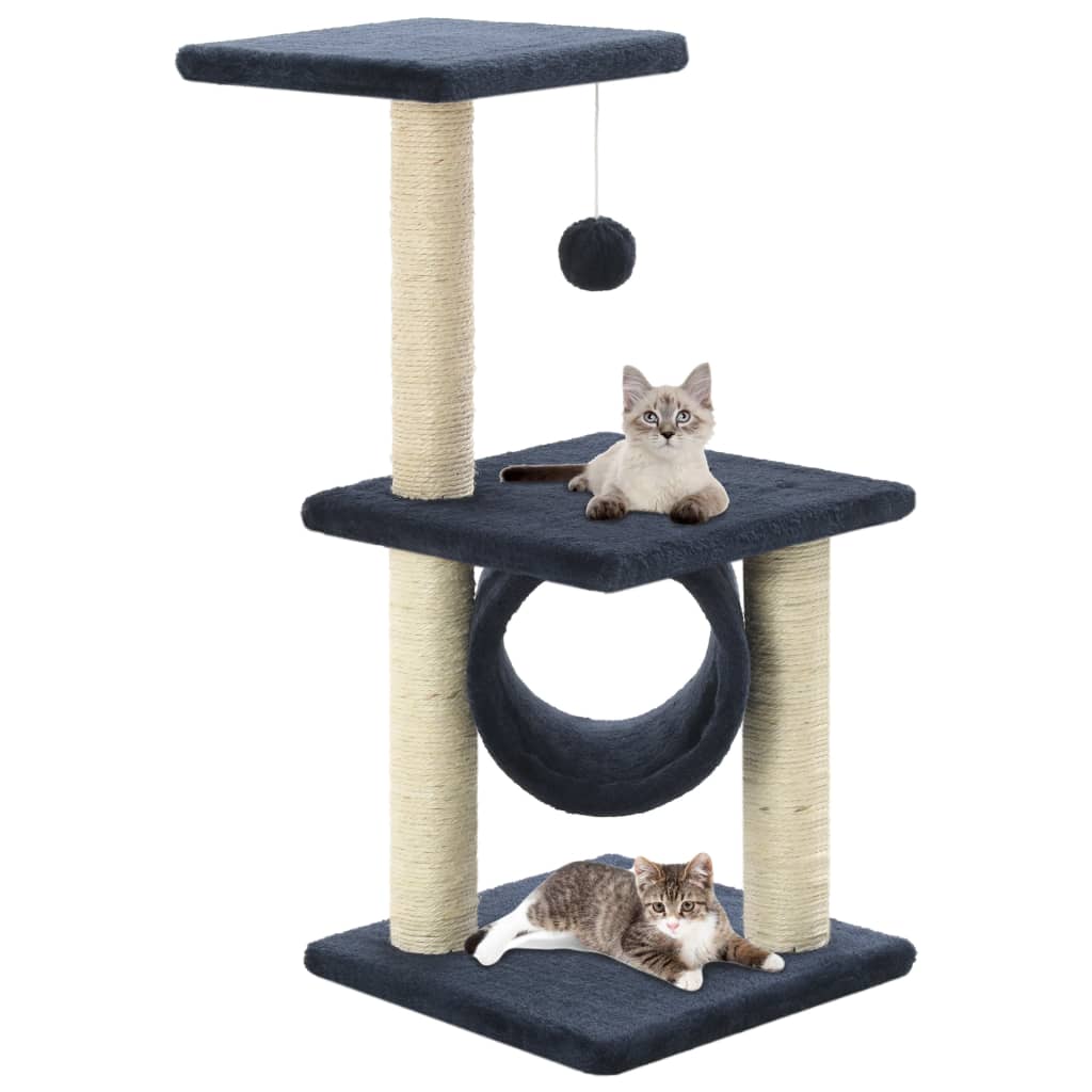 VidaXL Kattenkrabpaal met sisal krabpalen 65 cm donkerblauw