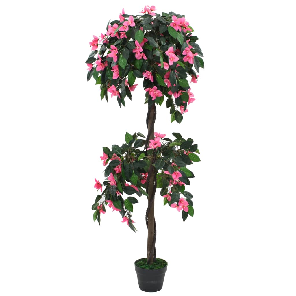 VidaXL Kunstplant met pot rododendron 155 cm groen en roze
