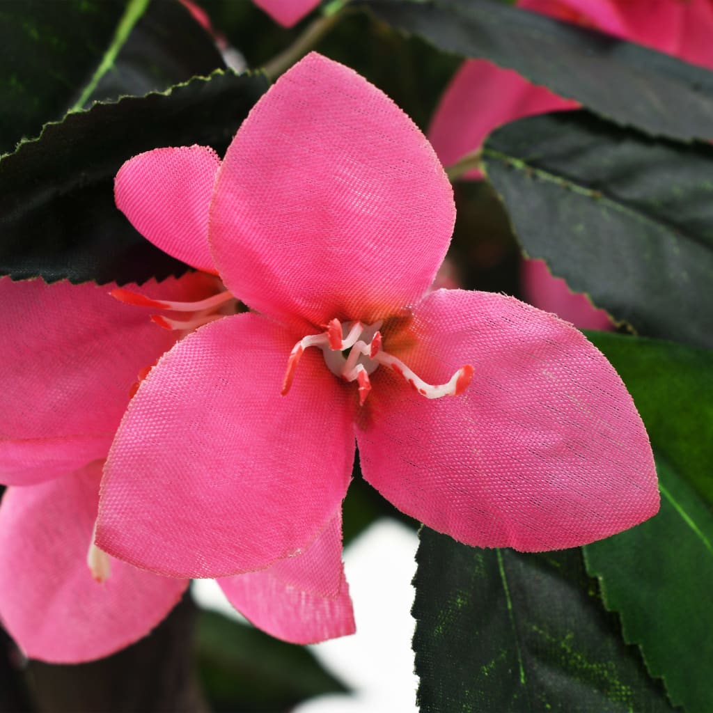 VidaXL Kunstplant met pot rododendron 155 cm groen en roze